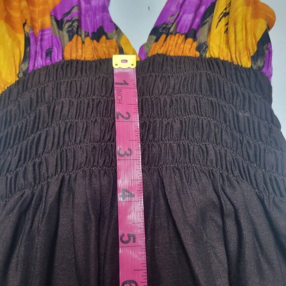 Halter Colorful Dress Summer Halter Dress in Purple and Orange Floral Print - Picture 8 of 16